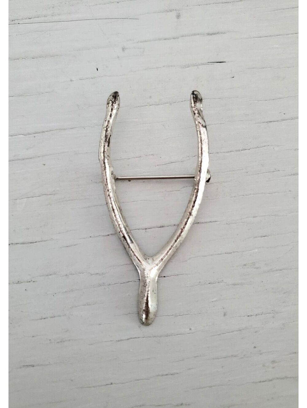 Vintage Sterling Silver Wishbone Brooch